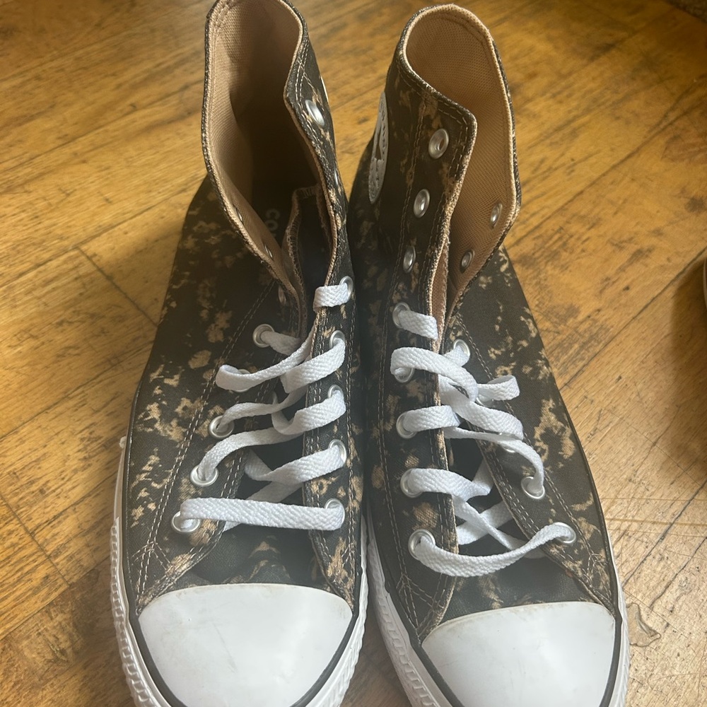 Converse Tan and Black High-Tops